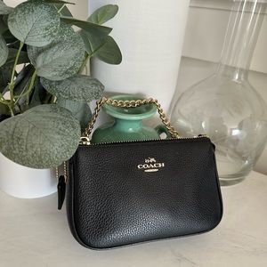 Coach Nolita 15 black pebbled leather clutch pouch wristlet